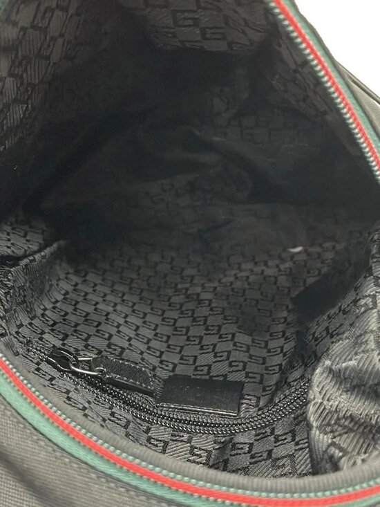 GUCCI Shelly (Web) 122348 Black Green Red Nylon - Backpack main image 11